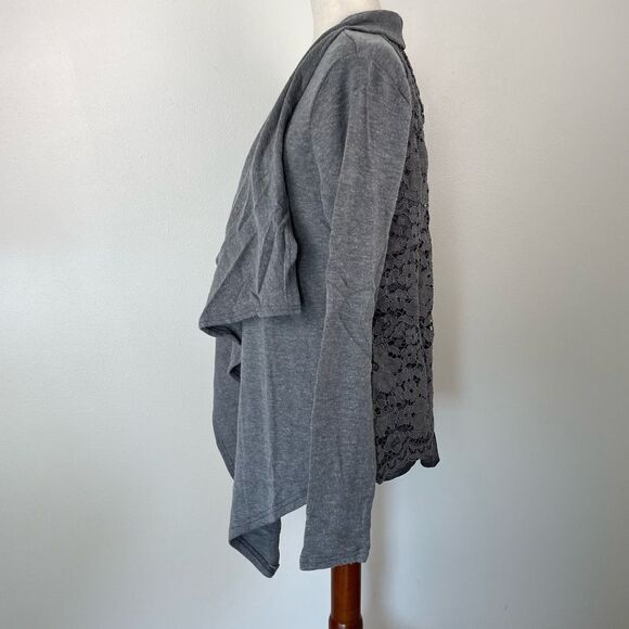 NWT Mystree Gray Open Front Cardigan Sweater Size S - Picture 3 of 7
